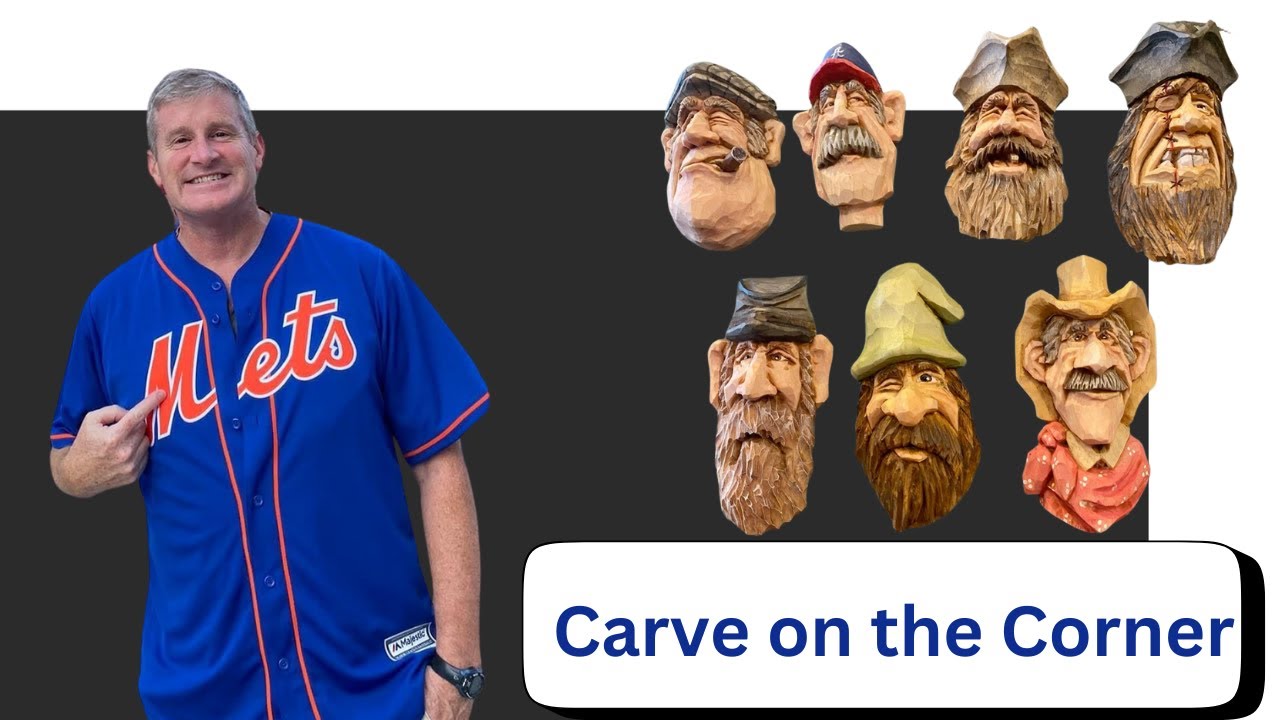 Carver Pat Coffey Carves Wooden Triangle Block Into Unbelievable Caricatures! See His Process!