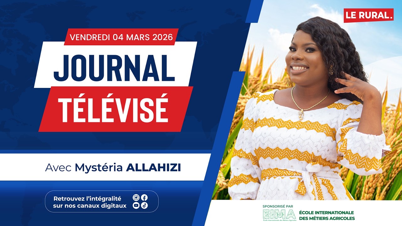 Le Journal Télévisé de ce Mercredi 04 Mars 2026 avec Mystéria ALLAHIZI