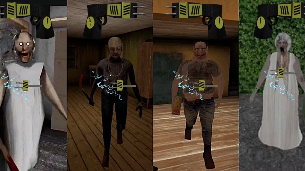 Using Stun Gun In Granny All 4 Games/Fangames 