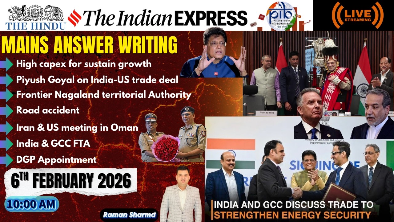 6th February 2026 Current Affair | The Hindu | Indian Express | PIB | UPSC | PSC | BANK