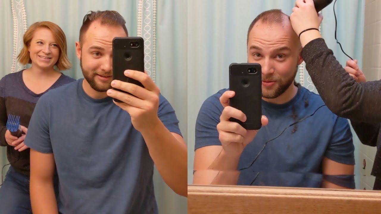 Wife Helps Balding Husband Shave His Head Bald And Move On From Hair loss