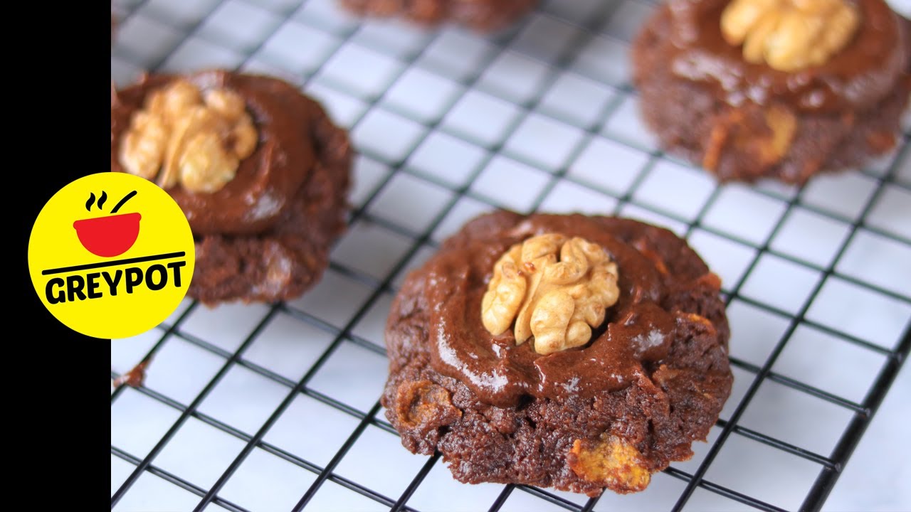 Cornflakes Cookies | Afghan Biscuits Recipe | Chocolate Crispy Crunchy Cookies with Chocolate Sauce