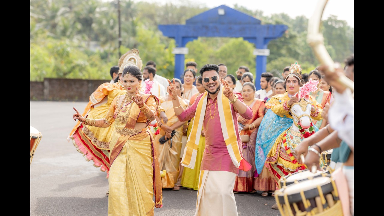 Mangalore Grand Wedding Reel 2025 | VJ Madhuraj & Sangeetha | Team Dhaare.in