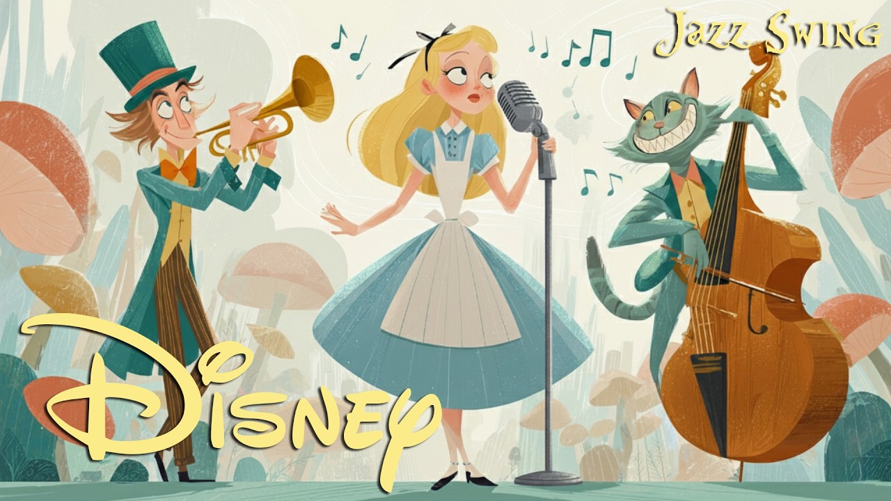 Disney Classics Cartoon Swing Jazz 🎸 Soft Guitar Collection l For Study, Work, Focus, Relax