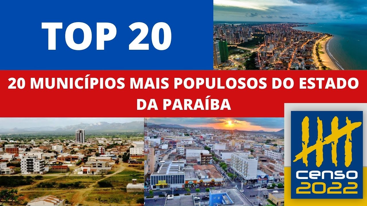Cidades Mais Populosas da PARAÍBA - Lista ATUALIZADA