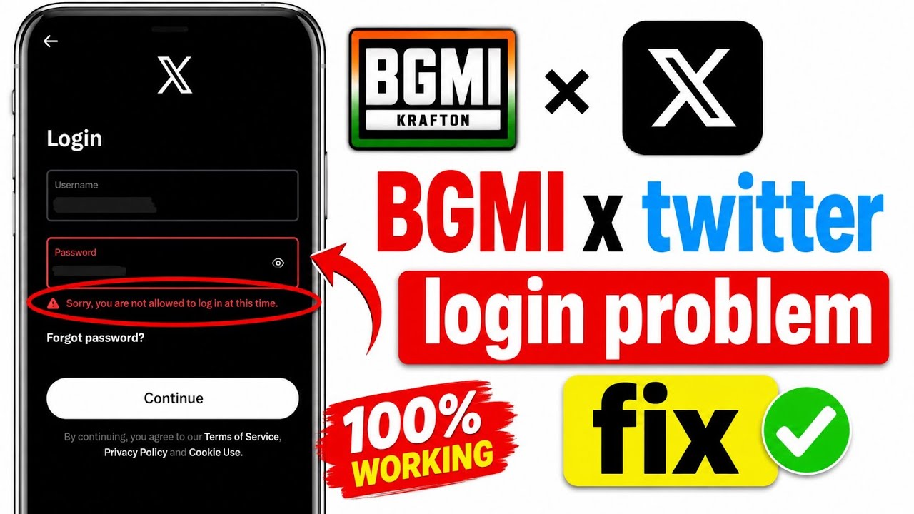 BGMI X (Twitter) Login Error Fix (2026) || Sorry, You Are Not Allowed to Log In || BGMI Login Pro...