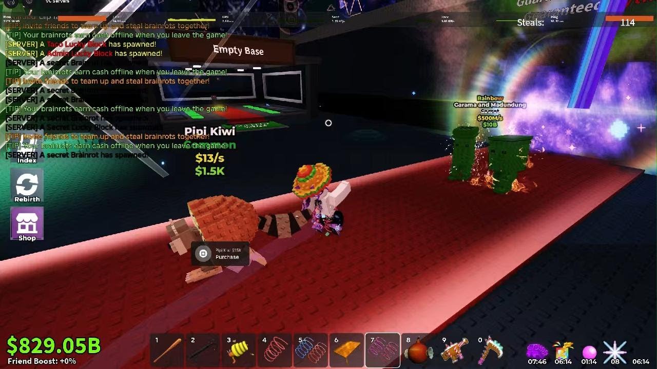 steal a brainrot me getting rainbow garama and madungdung