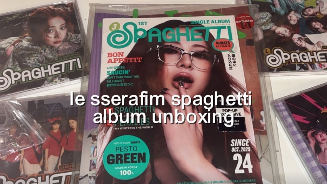 le sserafim spaghetti album unboxing (lowkey gone wrong 😭😭) 