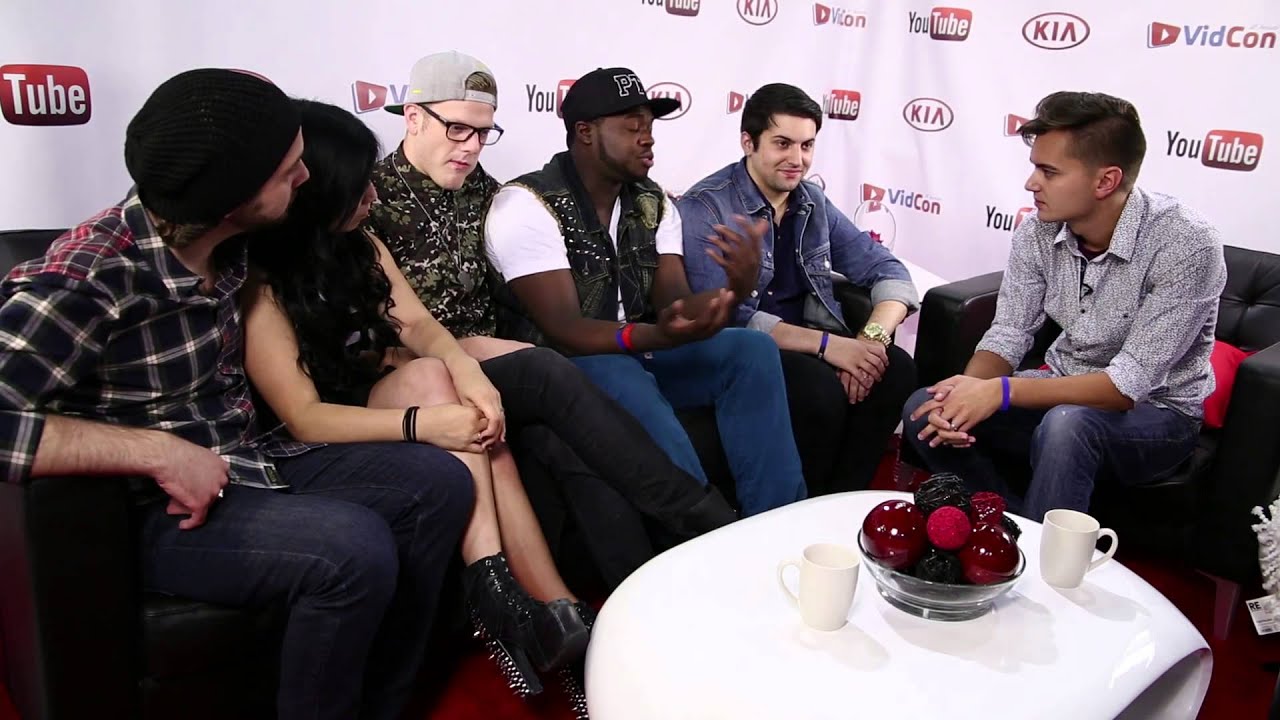 Pentatonix Backstage at VidCon 2013 with Sourcefed!