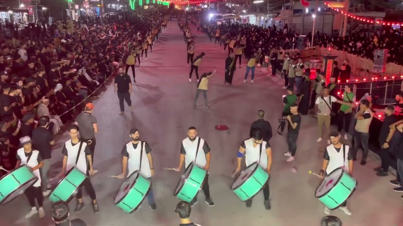 موكب انصار الحسين (ع) اجمل نزله زنجيل في استعراض في حي التراث