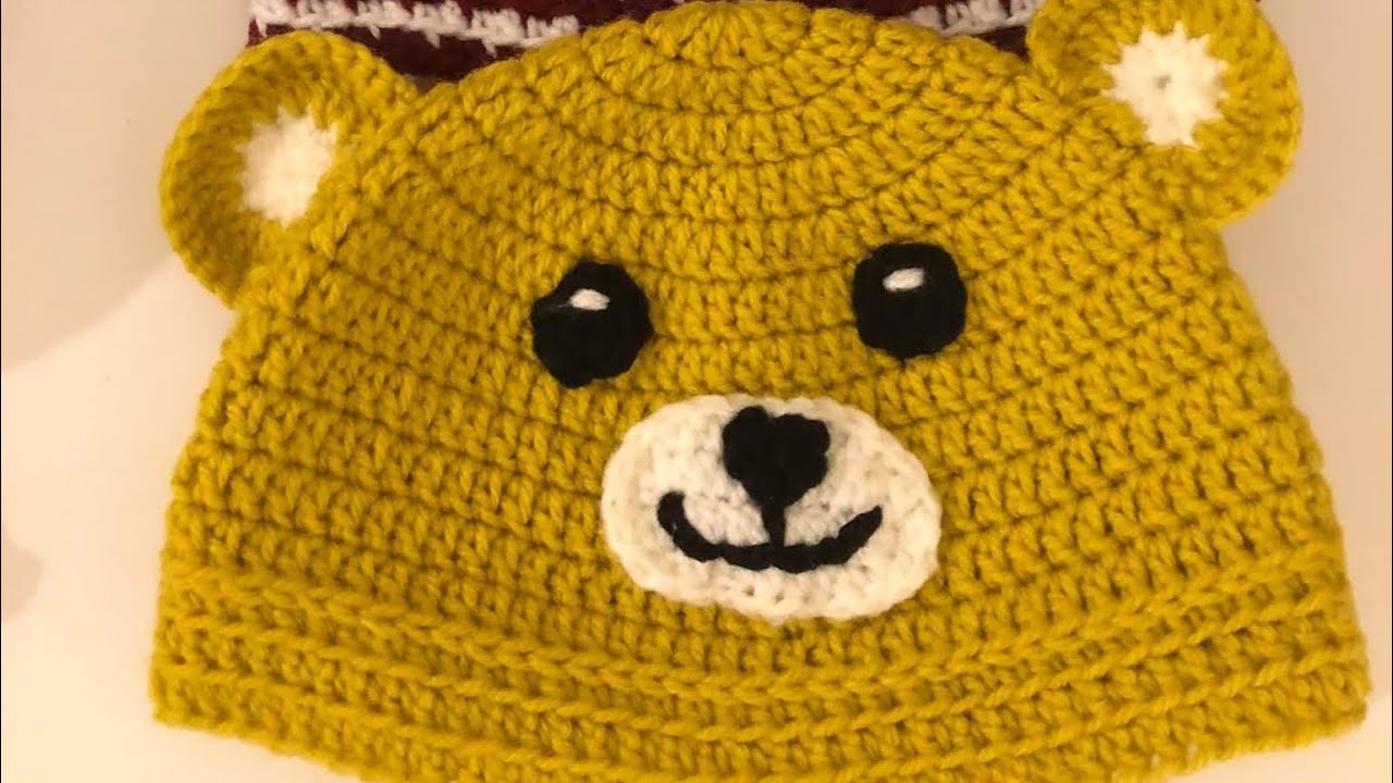 Crochet Baby ; Teddy Bear Hat For Beginners ဝက်ဝံရုပ် ဒီဇိုင်း ခလေး ဦးထုတ် ထိုးနည်း