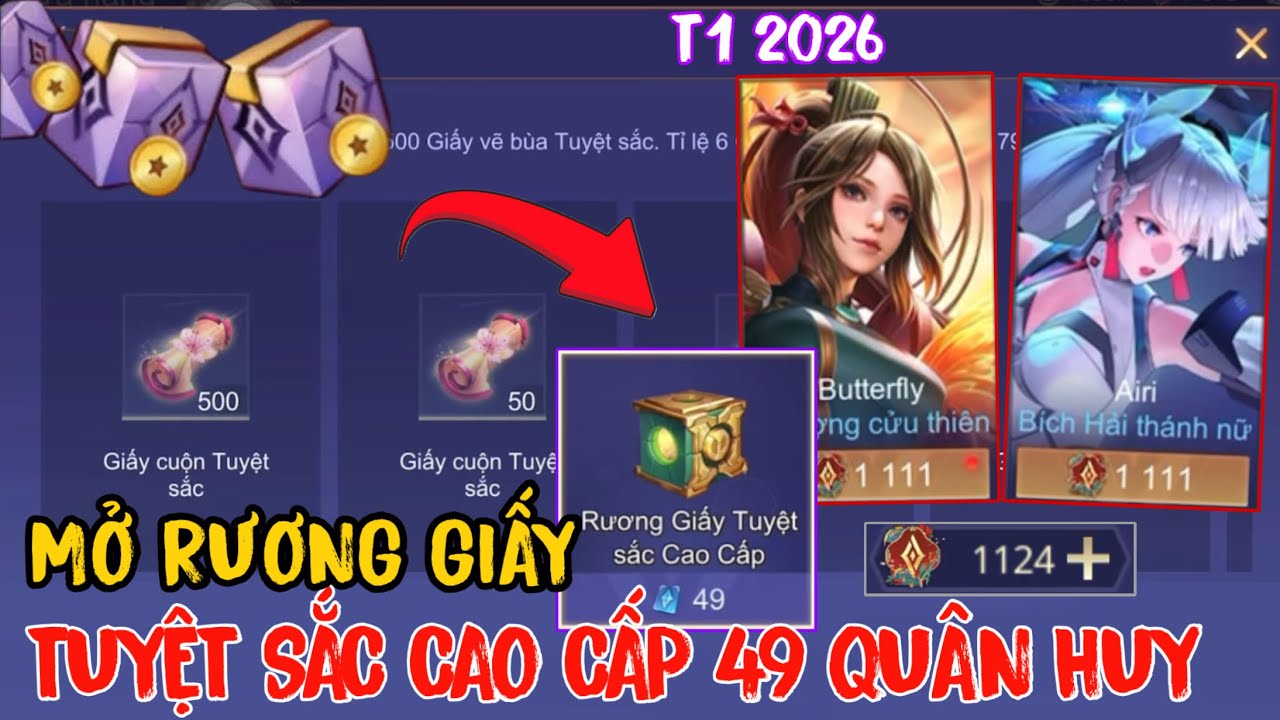 Liên Quân Mở Rương Giấy 49qh Vẽ Bùa săn 1111 Huy Hiệu shop quy đối tháng 1
