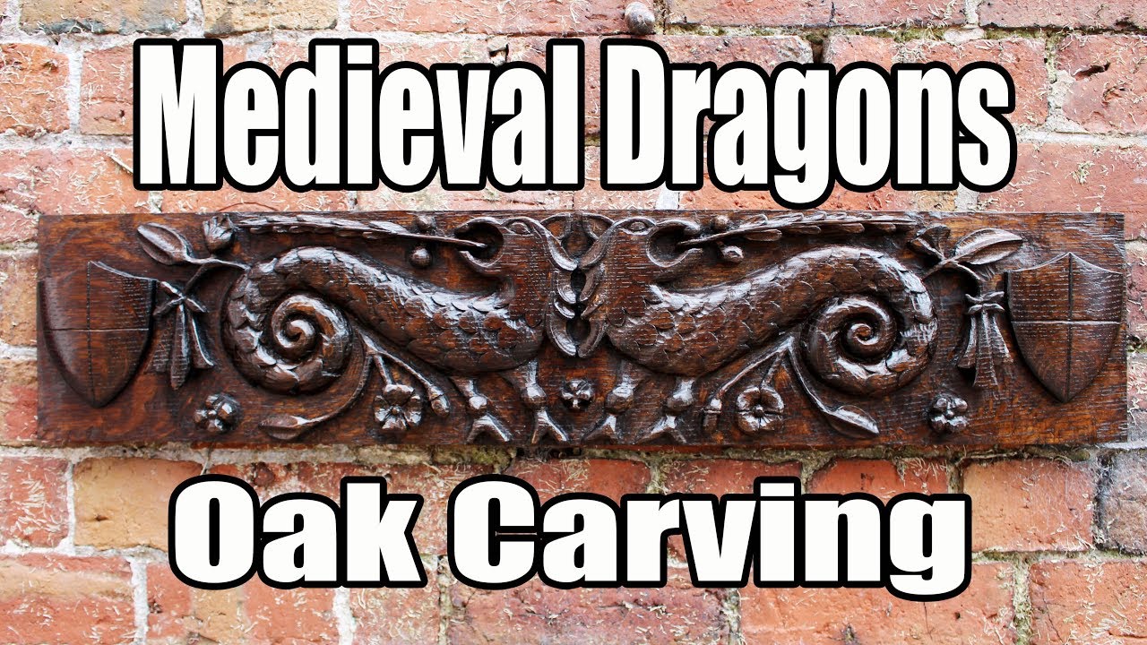 Medieval Dragons wood carving