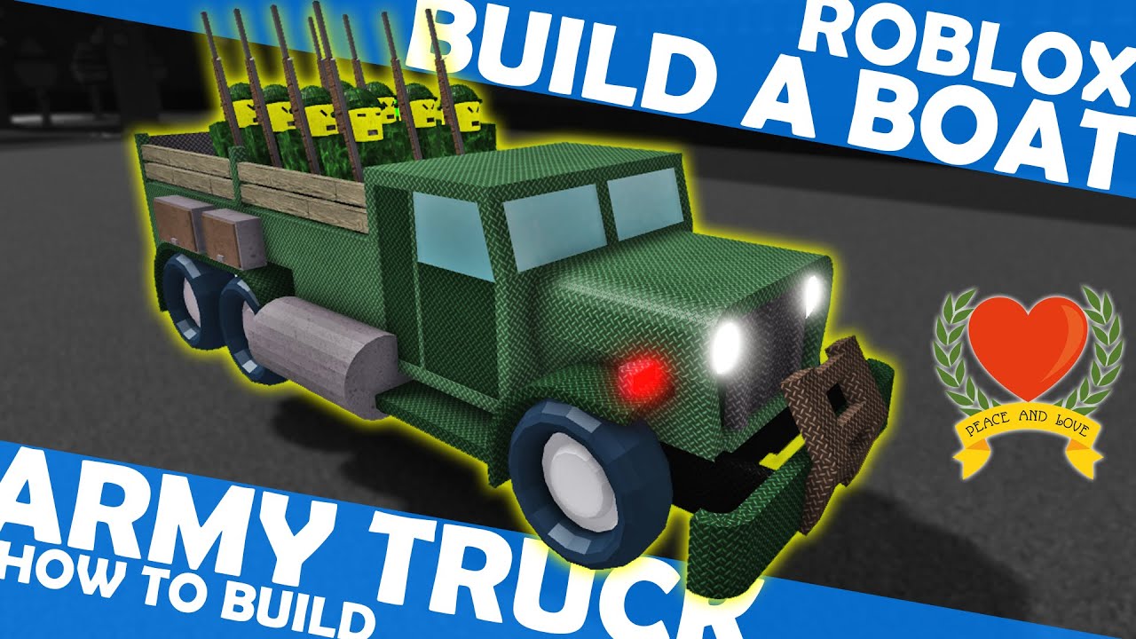 ARMY TRUCK with SOLDIERS! How to Make in Roblox Build a Boat! Easy! Simple! Amazing! HawkesDad011!