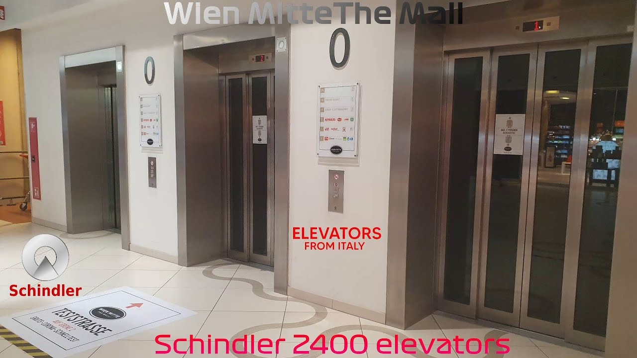 Very Rare! 3 2011-2012 Schindler 2400 MRL traction elevators@Wien Mitte The Mall, Vienna, Austria