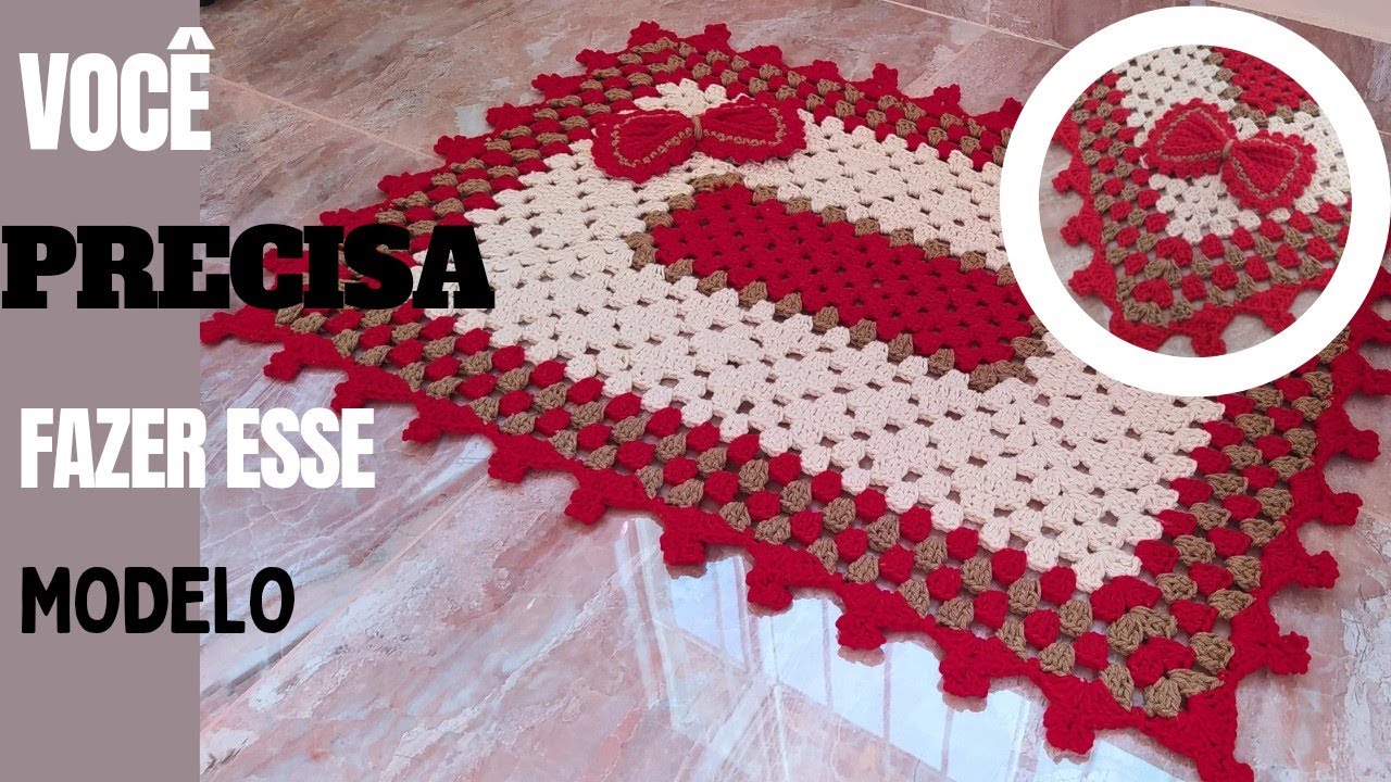 TAPETE RETANGULAR TERNURA - fácil , rápido e econômico 🧶