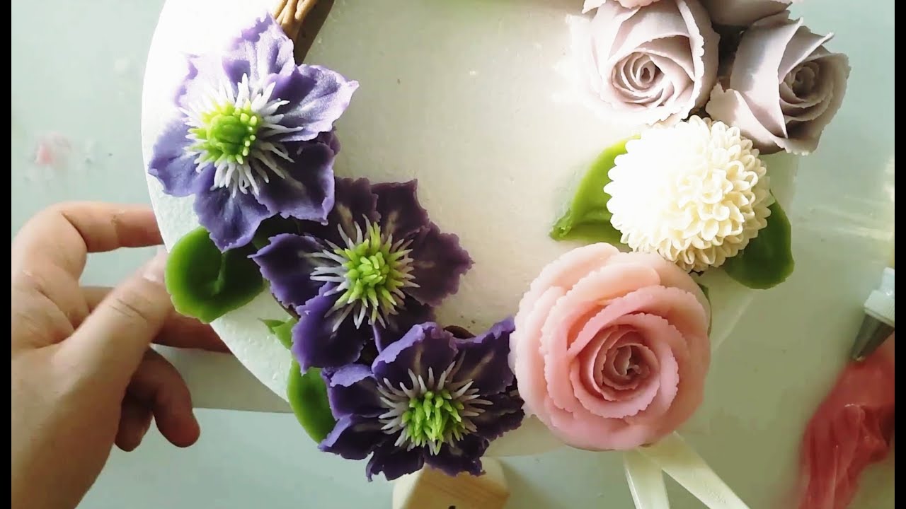 앙금플라워 클레마티스,장미,퐁퐁국화 /Clematis,Rose,pompon/ beanpaste flower piping
