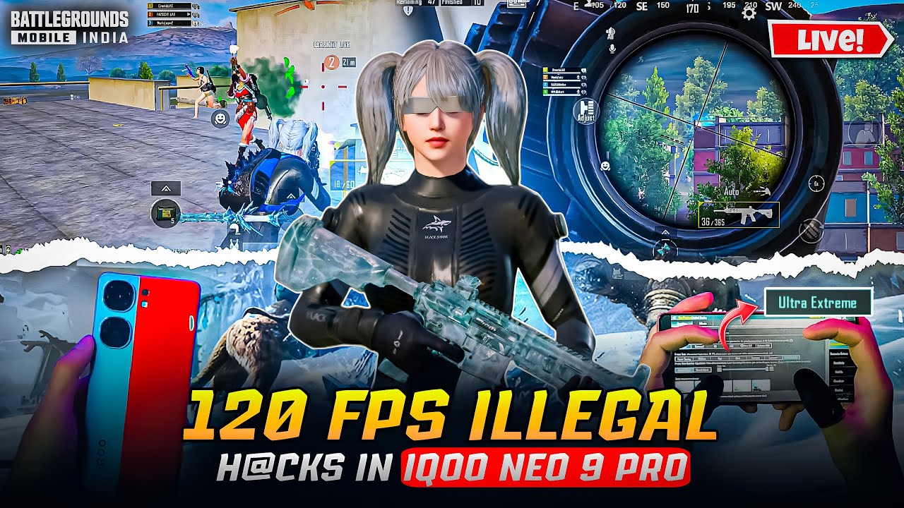 🔴120 FPS TEST IN IQOO NEO 9 PRO🔥 RUSH GAMPLAY WITH LIVE FPS METER #iqooneo9pro #120fps #bgmi