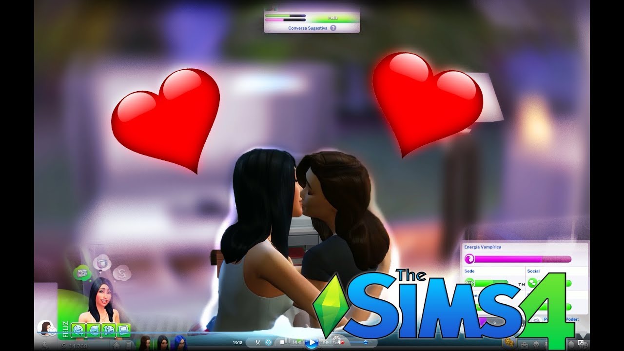 The Sims 4: JUELHA &Eacute; REAL! O PRIMEIRO BEIJO &hearts; - Youtubers Vampiras #04 (Coelha)