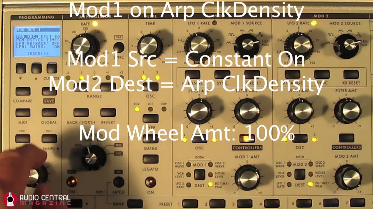 Moog Subsequent 37 CV Arp under Mod1 2 Control