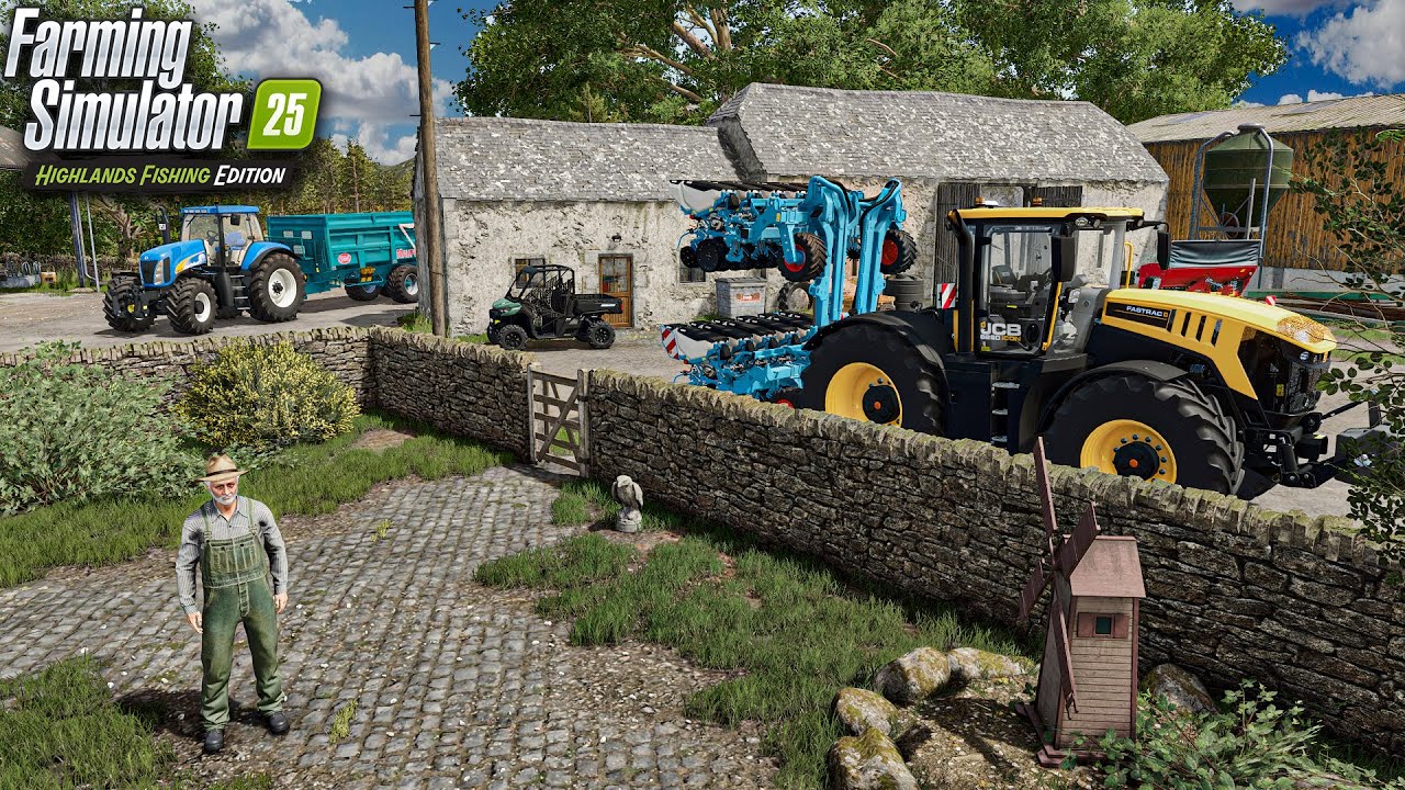 First gameplay and Map Tour on Highlands Fishing Expansion (New Tractors) | Farming Simulator 25