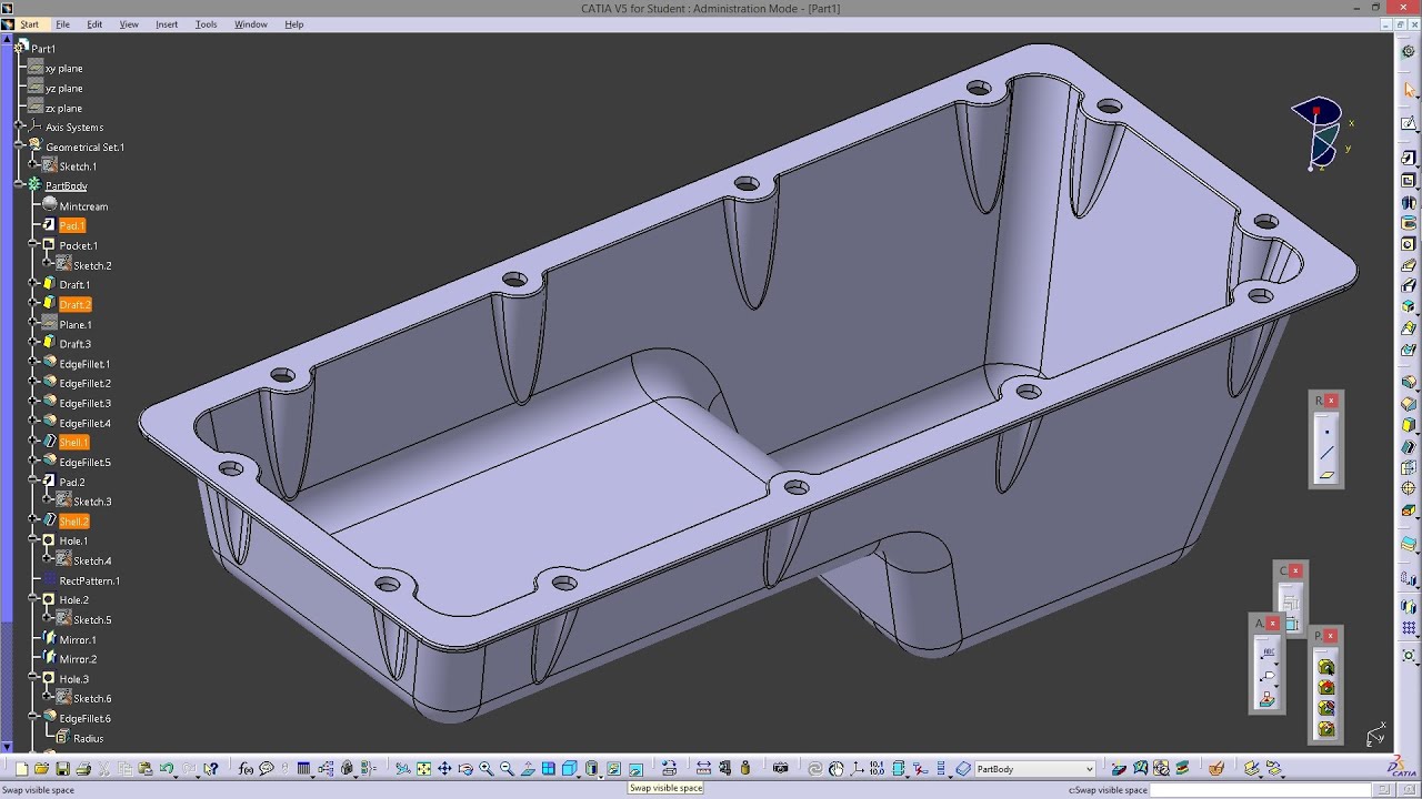 CATIA V5 - PART DESIGN - DRAFT ANGLE