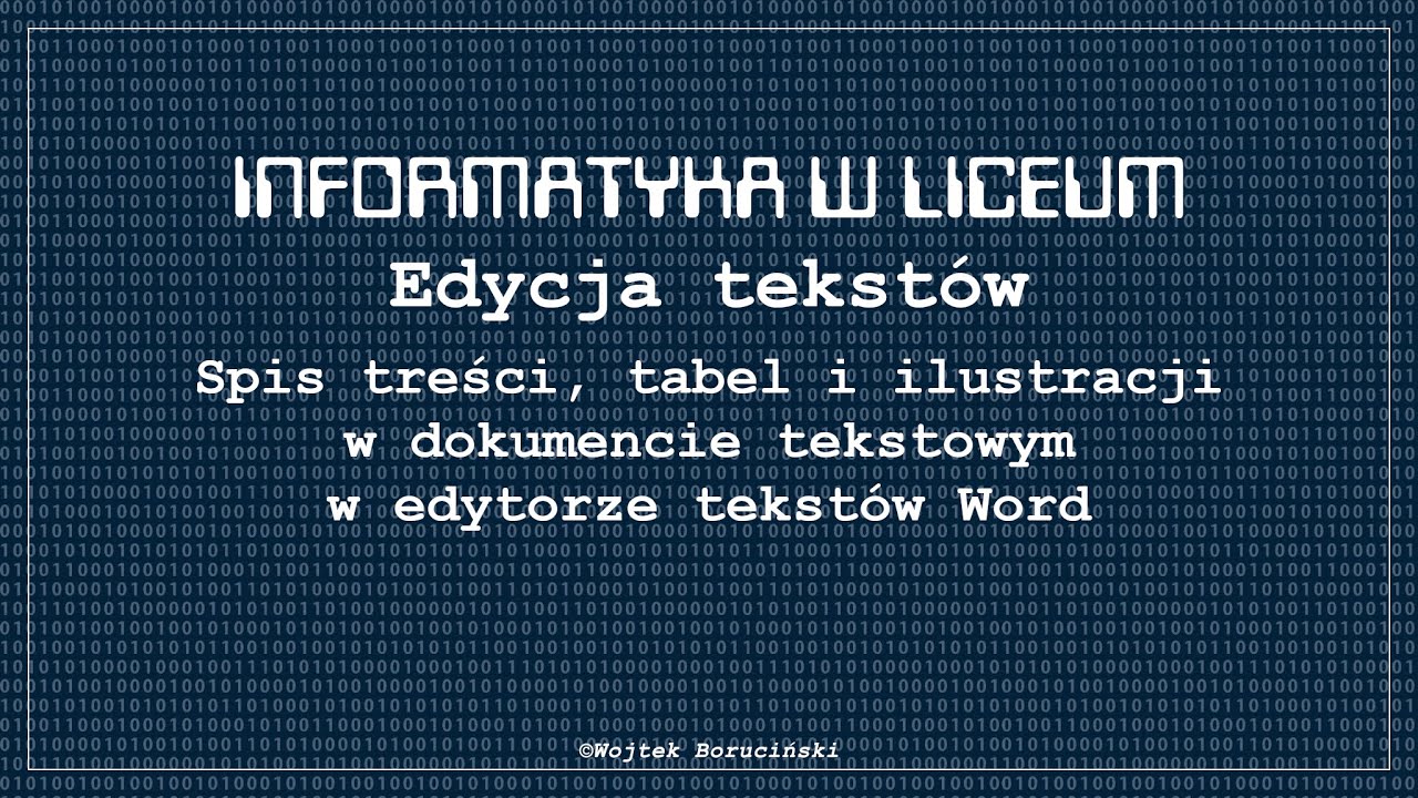 Spis treści, tabel i rysunków w dokumencie tekstowym w edytorze Microsoft WORD
