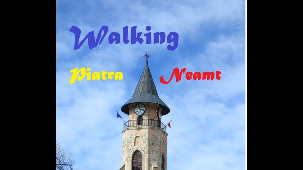 Walking Piatra Neamt. Binatural city sound 4k ,windy day (with wife)