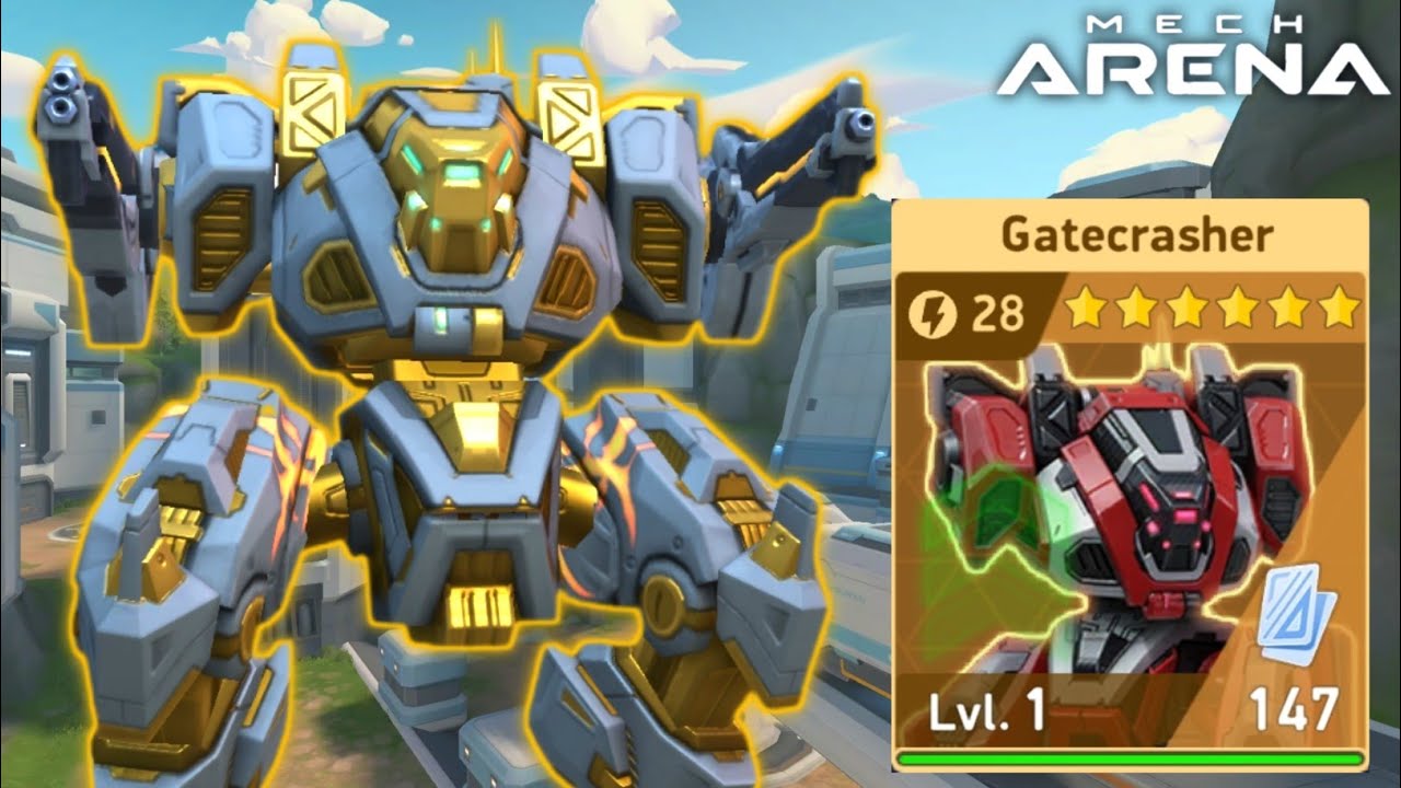 Gatecrasher with Tetra Rifle 16 and Tetra Rifle 12 Gameplay - Mech Arena 