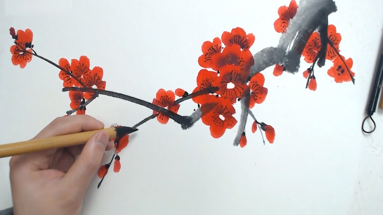 Chinese Ink Painting: Plum Blossom in Traditional Style