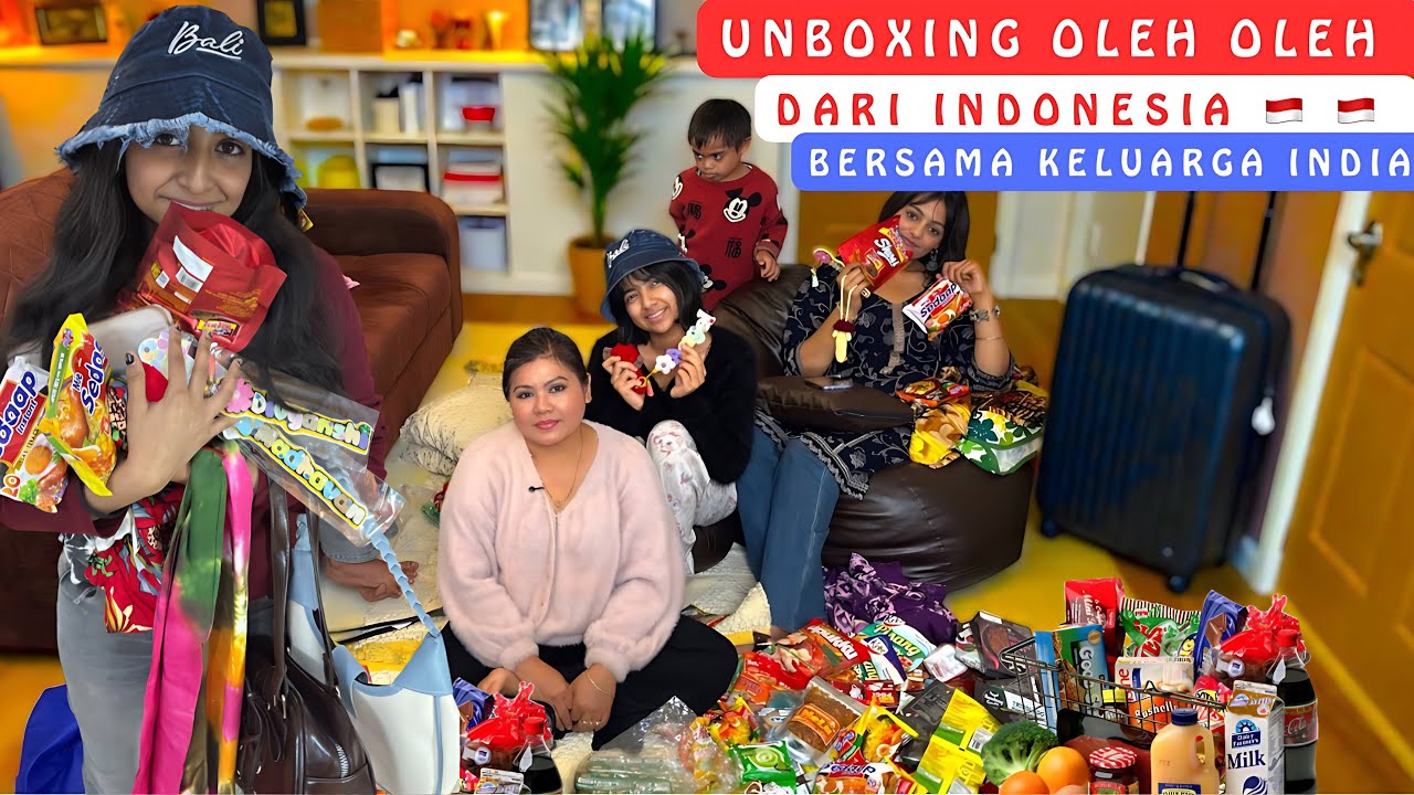 Unboxing Oleh Oleh Dari Indonesia Bersama Keluarga India‼️