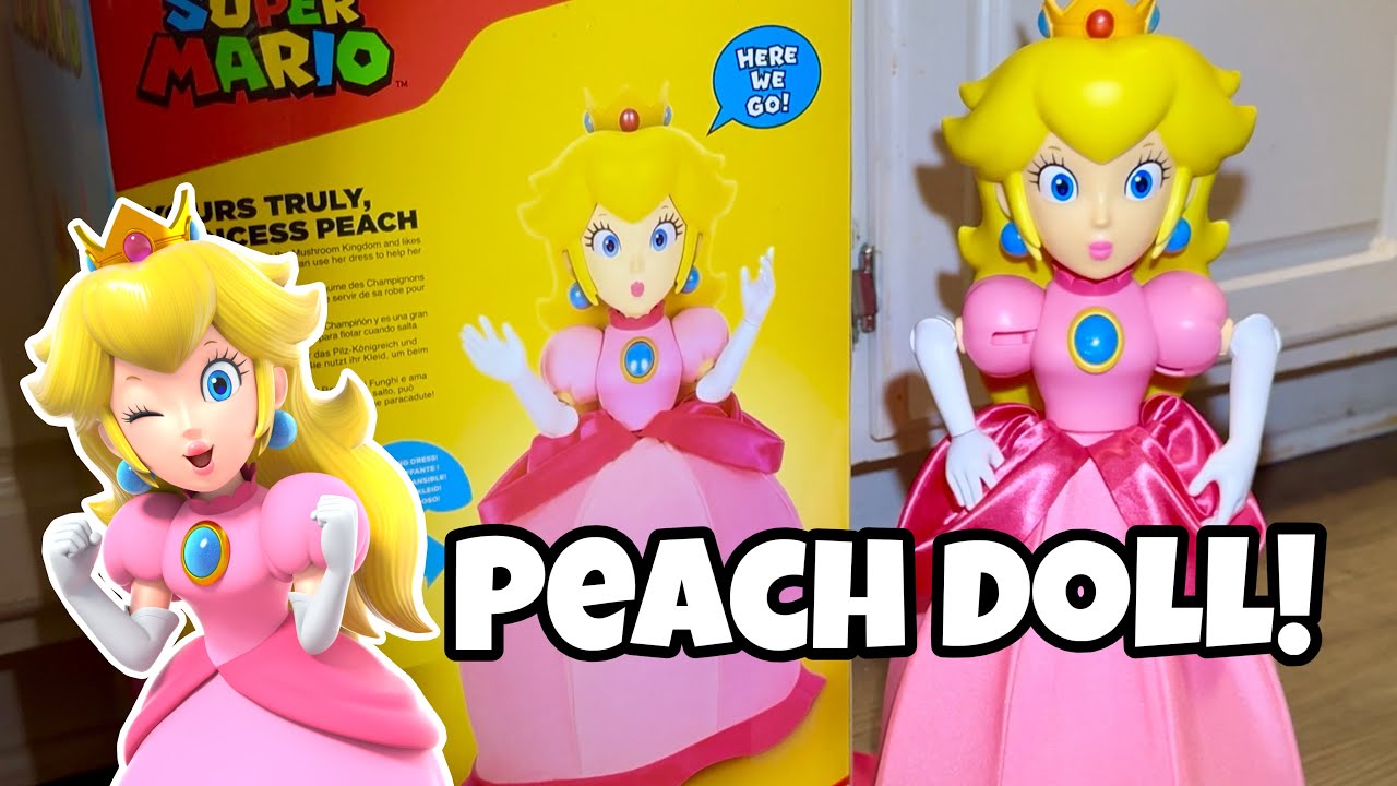 Yours Truly, Princess Peach (Jakks Pacific) Toy Unboxing + Voice Lines Super Mario Bros 