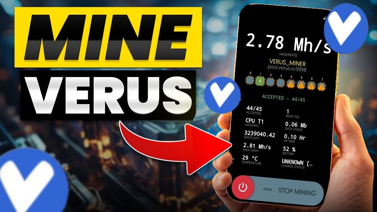 Зарабатывайте криптовалюту VERUS с помощью своего телефона!