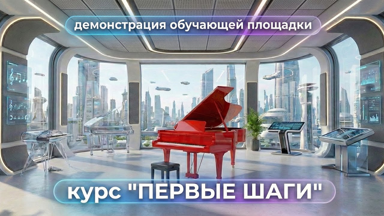"Первые шаги" — демонстрация курса по фортепиано для начинающих
