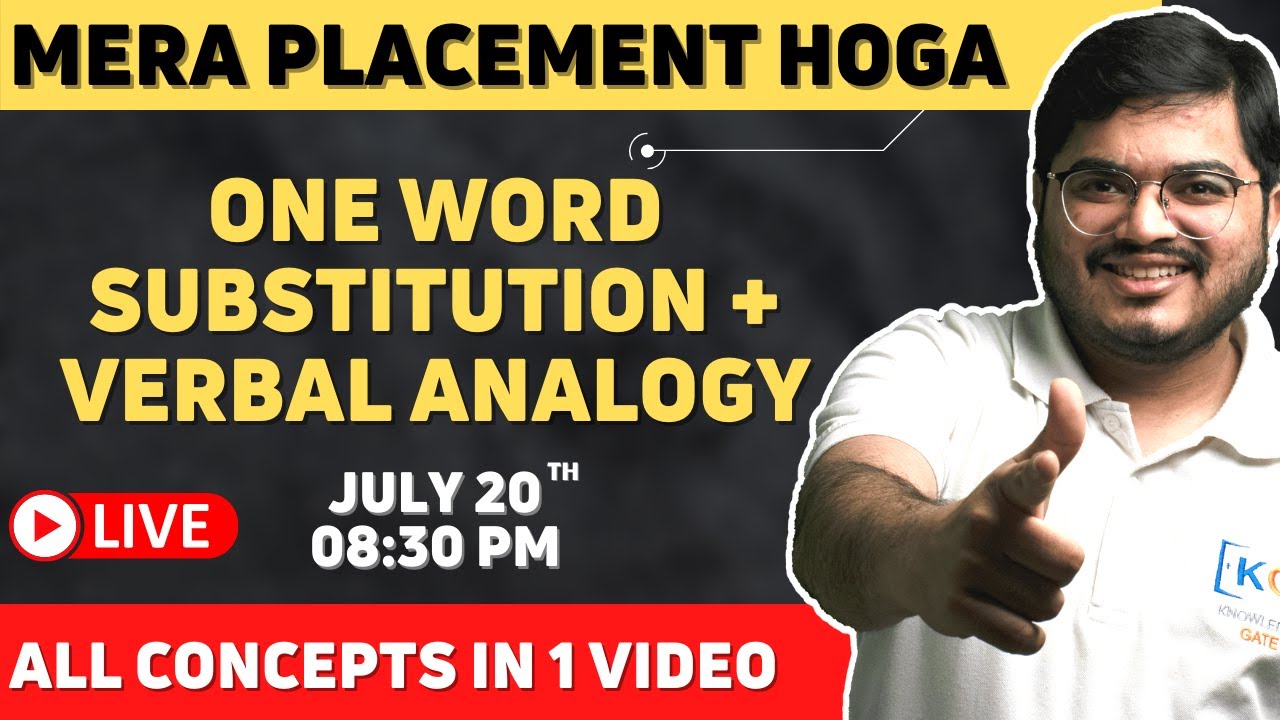 ONE WORD SUBSTITUTION + VERBAL ANALOGY | Verbal Ability Full Course for TCS NQT & Other IT Companies