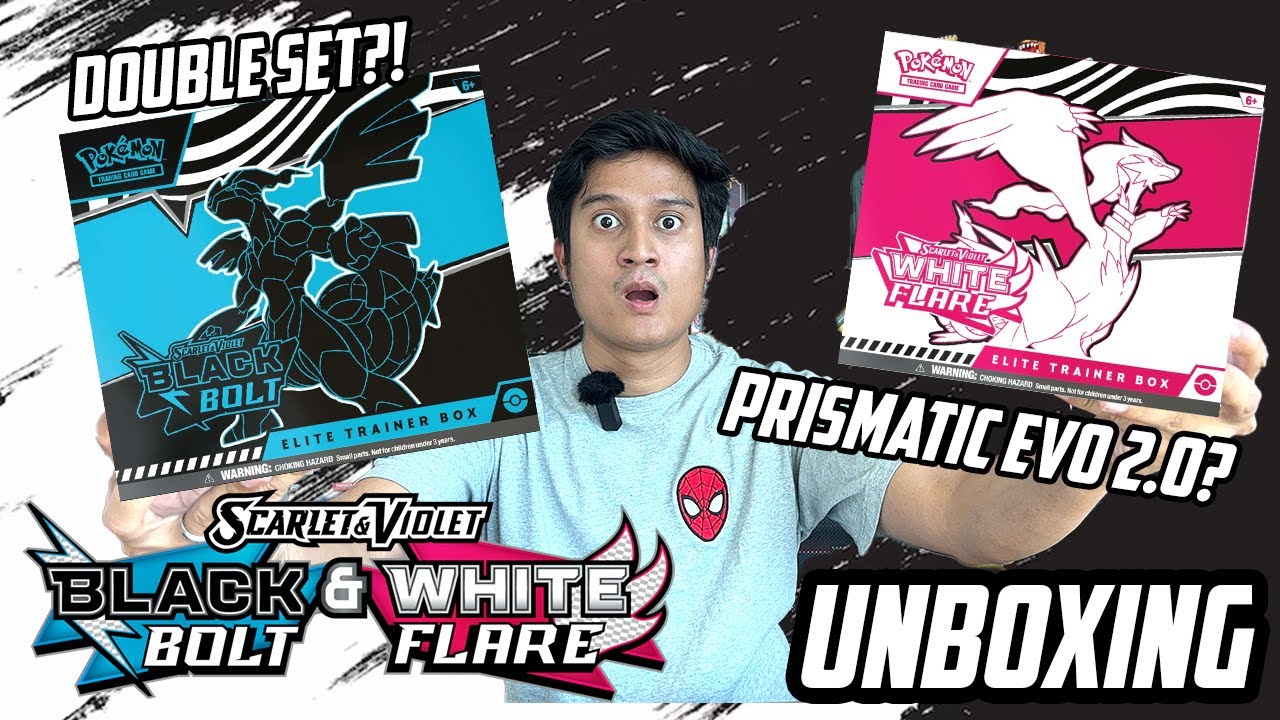 POKEMON BLACK BOLT WHITE FLARE ELITE TRAINER BOX ETB UNBOXING! PRISMATIC EVOLUTION 2.0 KE NI?!