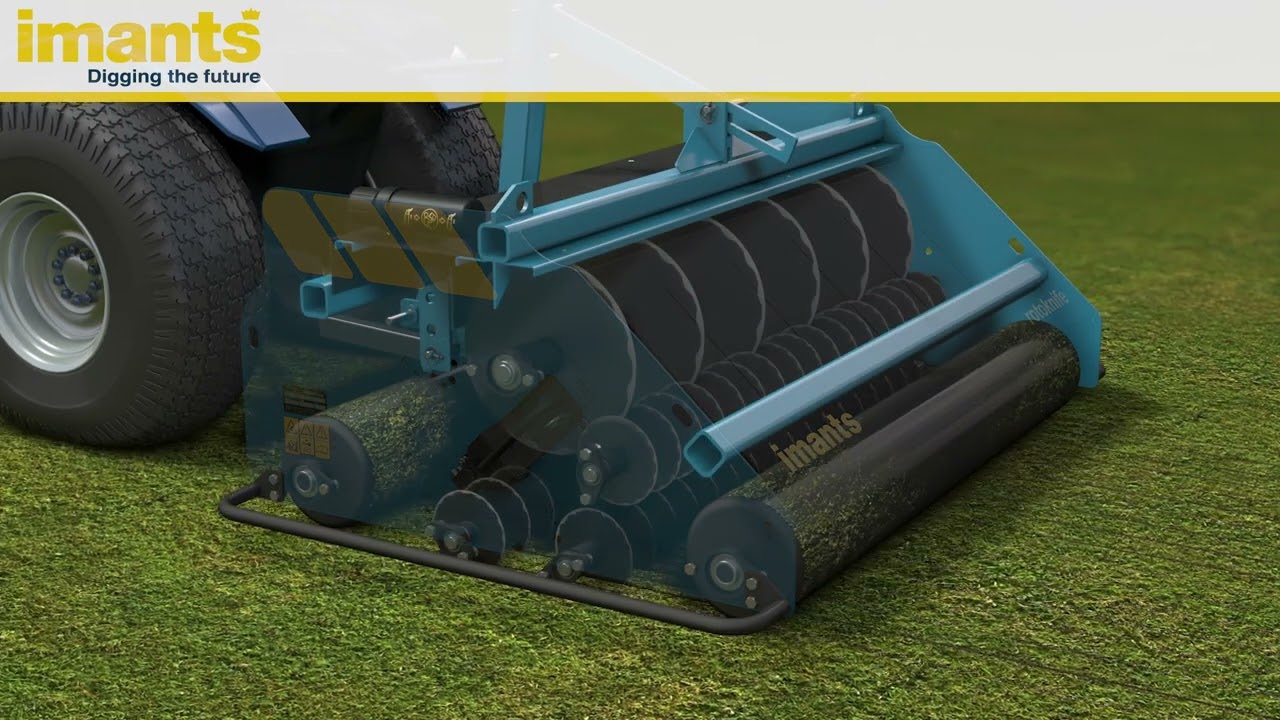 IMANTS RotoKnife linear aerator / lineaire schijfbeluchter / lineare Rasen L&uuml;fter
