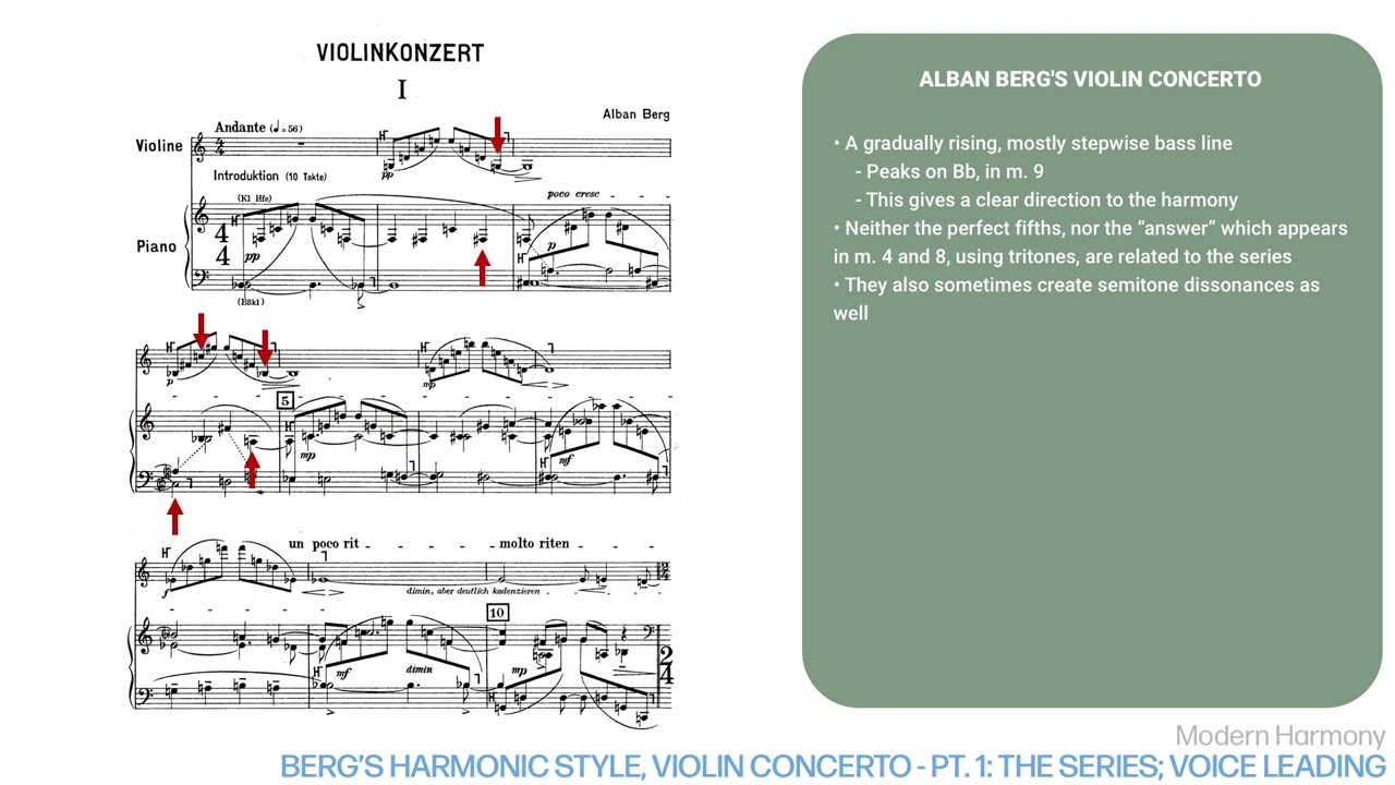 Modern Harmony Lesson 14 - Berg Violin Concerto, Part 1