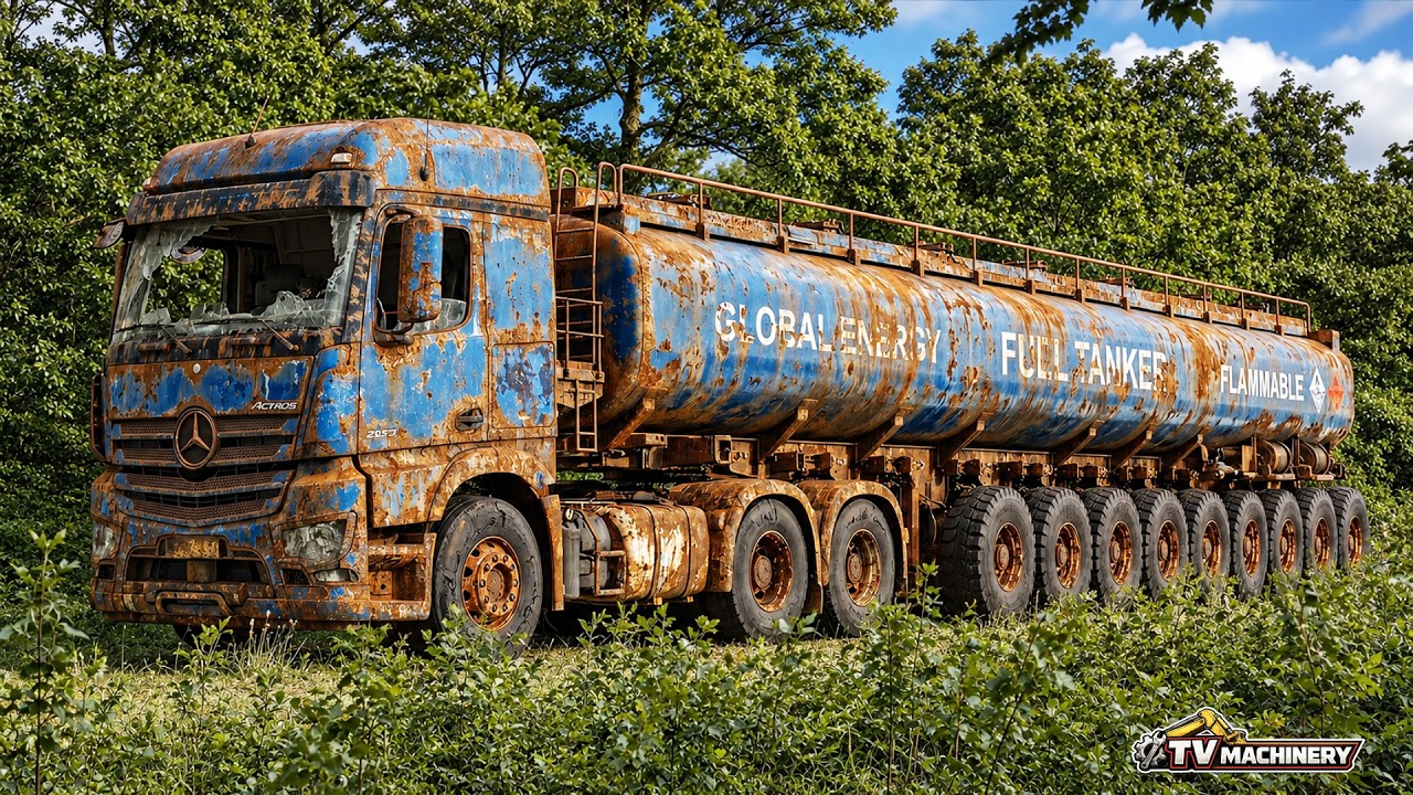 Forgotten for 20 Years Full Restoration of a Rusty Mercedes-Benz Actros Fuel Tanker