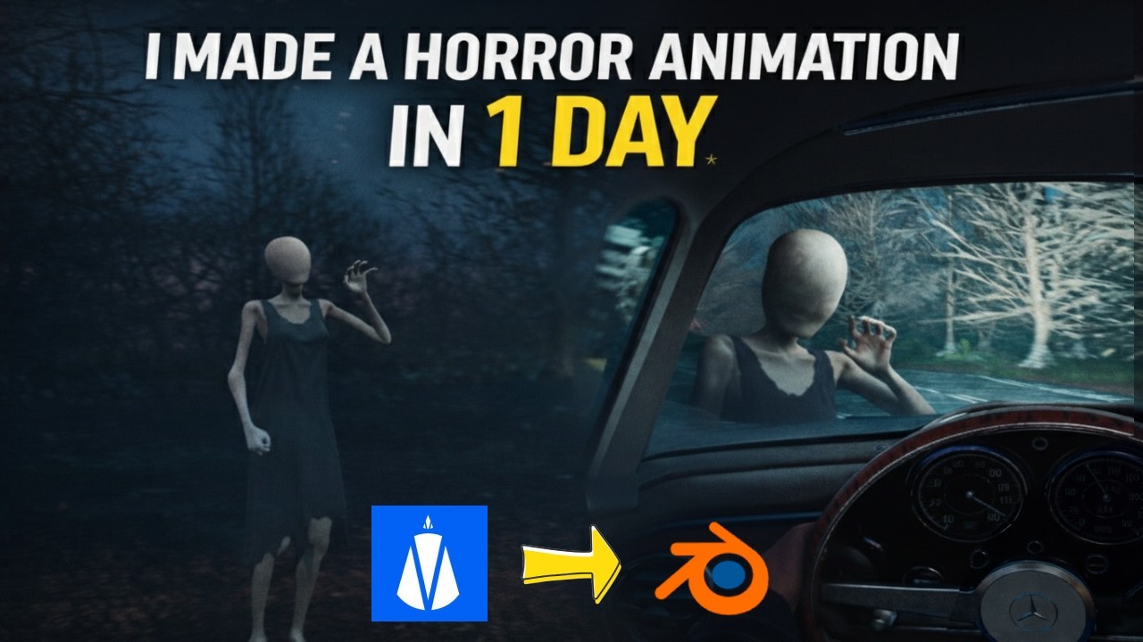How I Made a Horror Animation in 1 Day Using AI (Blender Workflow)