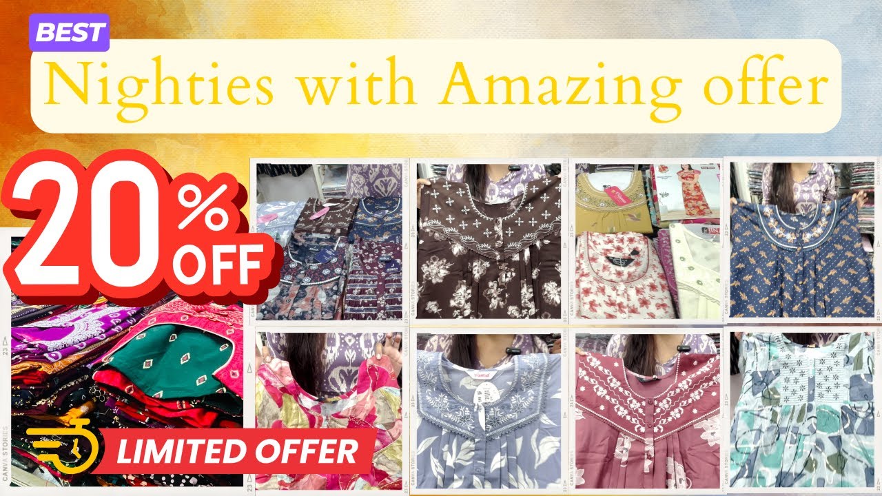 Diwali Special: Wide Range of Nighties with 20% OFF | Comfort & Style for Every Night 🔥