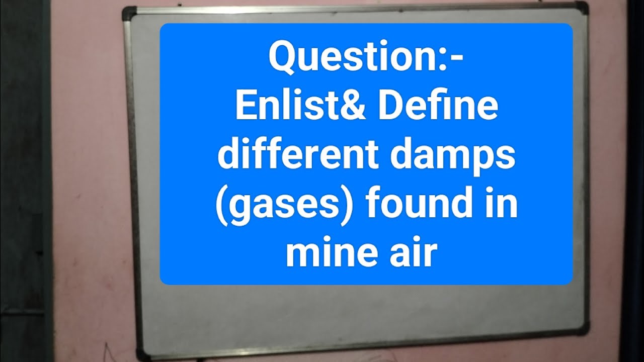Q:-Enlist & Define different damps (gases) found in mine air