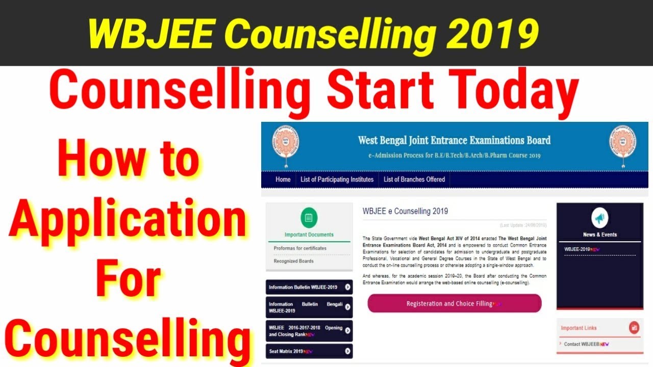 WBJEE Counselling 2019 Start Today, how to Apply For Couselling