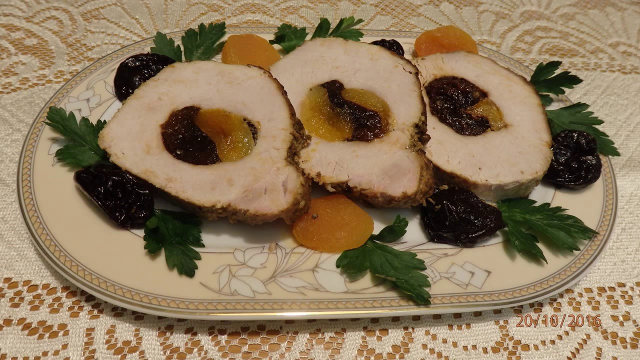 Schab ze śliwką i morelą