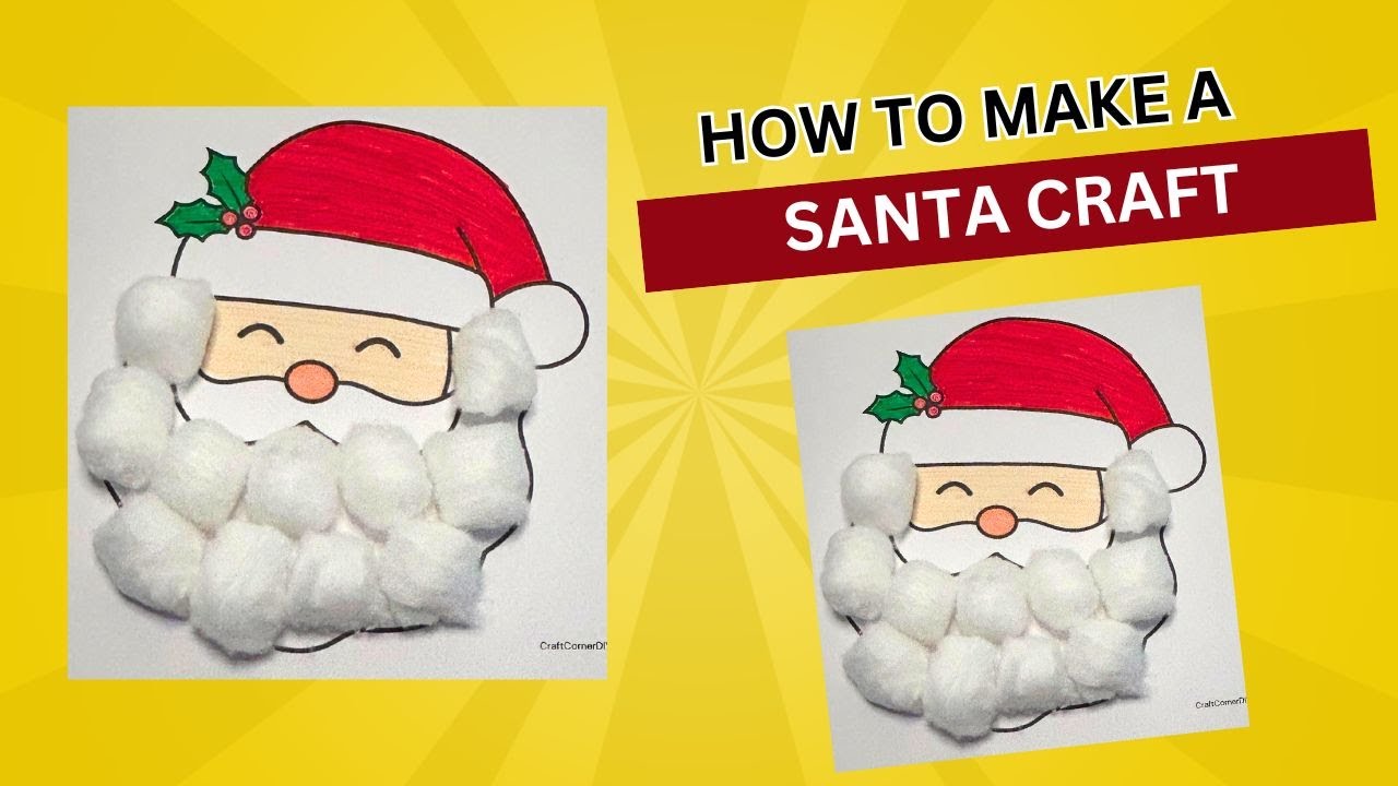 Cotton Ball Santa Craft: Christmas Craft