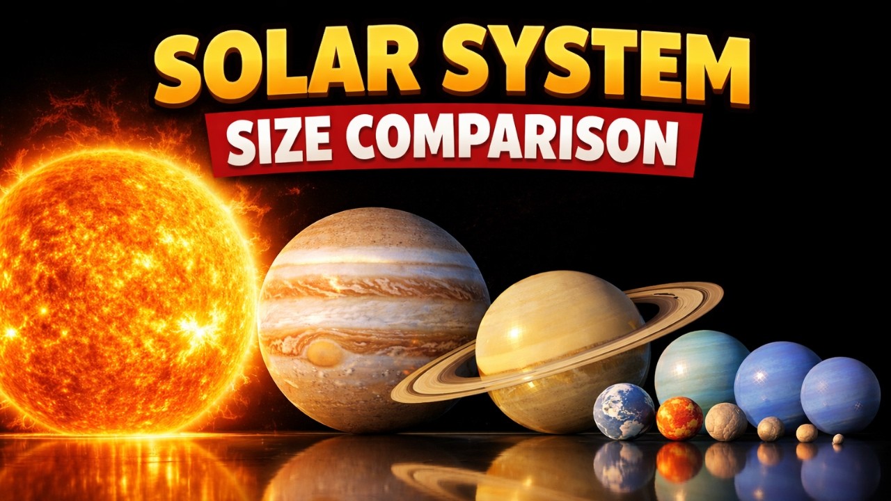 From Tiny Asteroids to the Massive Sun – Solar System Size Comparison in 3D