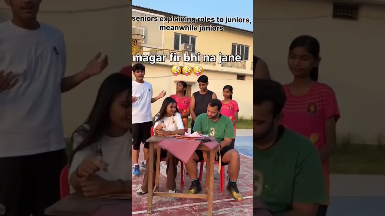 "Seniors explaining roles vs Juniors only hearing 'Senorita' .Focus level: 0/10". 😁😁 