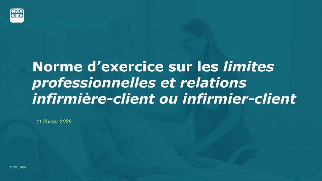 Webinaire relative aux limites professionnelles et aux relations infirmière-client