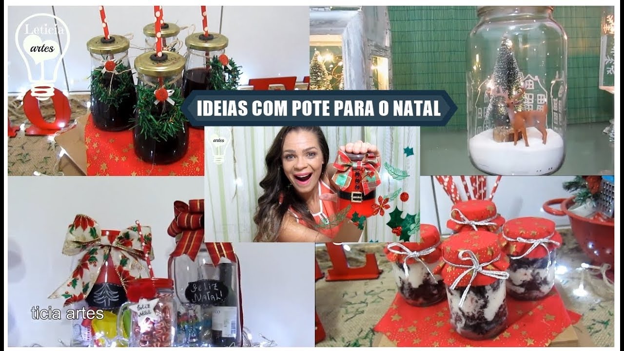 IDEIAS COM POTE DE VIDRO |  ENFEITE DE NATAL | #LETICIAARTES