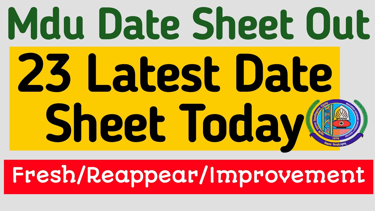 Mdu Date Sheet || Mdu exams datesheet || Mdu exams || Mdu latest datesheet || Mdu Datesheet 2022